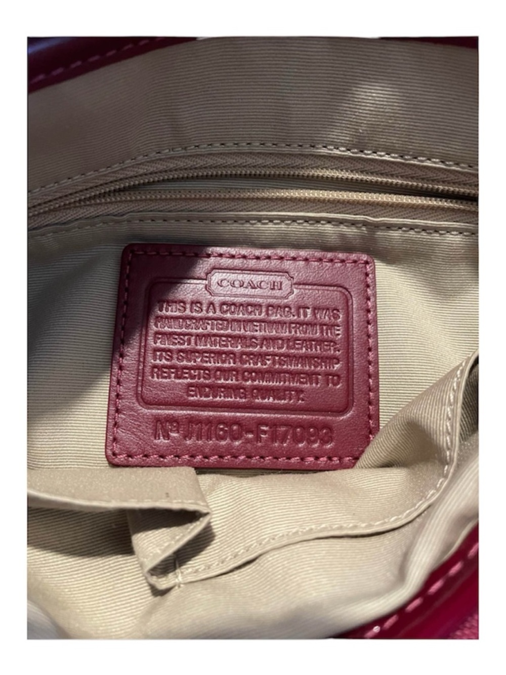 Coach Burgundy SoHo J1160-F17093 - Picture 5 of 5